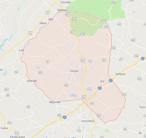 Banks County GA Map 600x566 